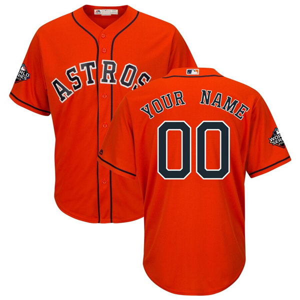Men's Houston Astros ACTIVE PLAYER Custom Majestic Orange 2019 World Series Bound Official Cool Base Stitched Jersey